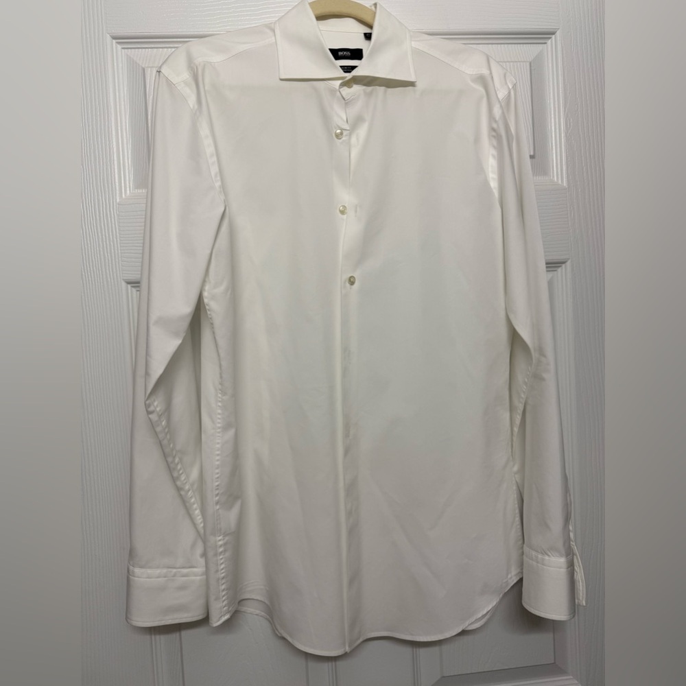 HUGO BOSS Shirt white, SLIM FIT STRETCH 41 16